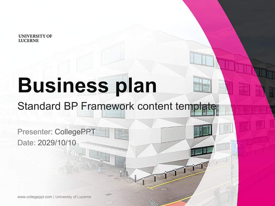 University of Lucerne Competition/Entrepreneurship Contest PPT Template4:3 ratio PPT effect preview image9