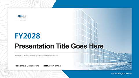 University of Applied Sciences and Arts of Western Switzerland Academic Presentation/Research Findings Report PPT Template