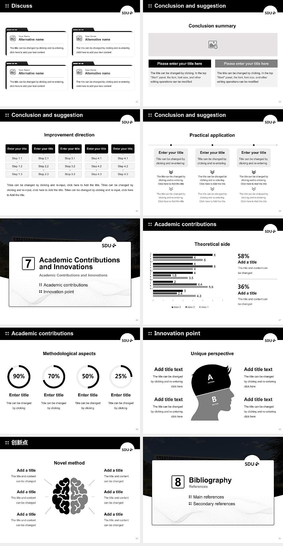 University of Southern Denmark（campus Kolding） Graduation Thesis Defense PPT Template4:3 ratio PPT effect preview image6