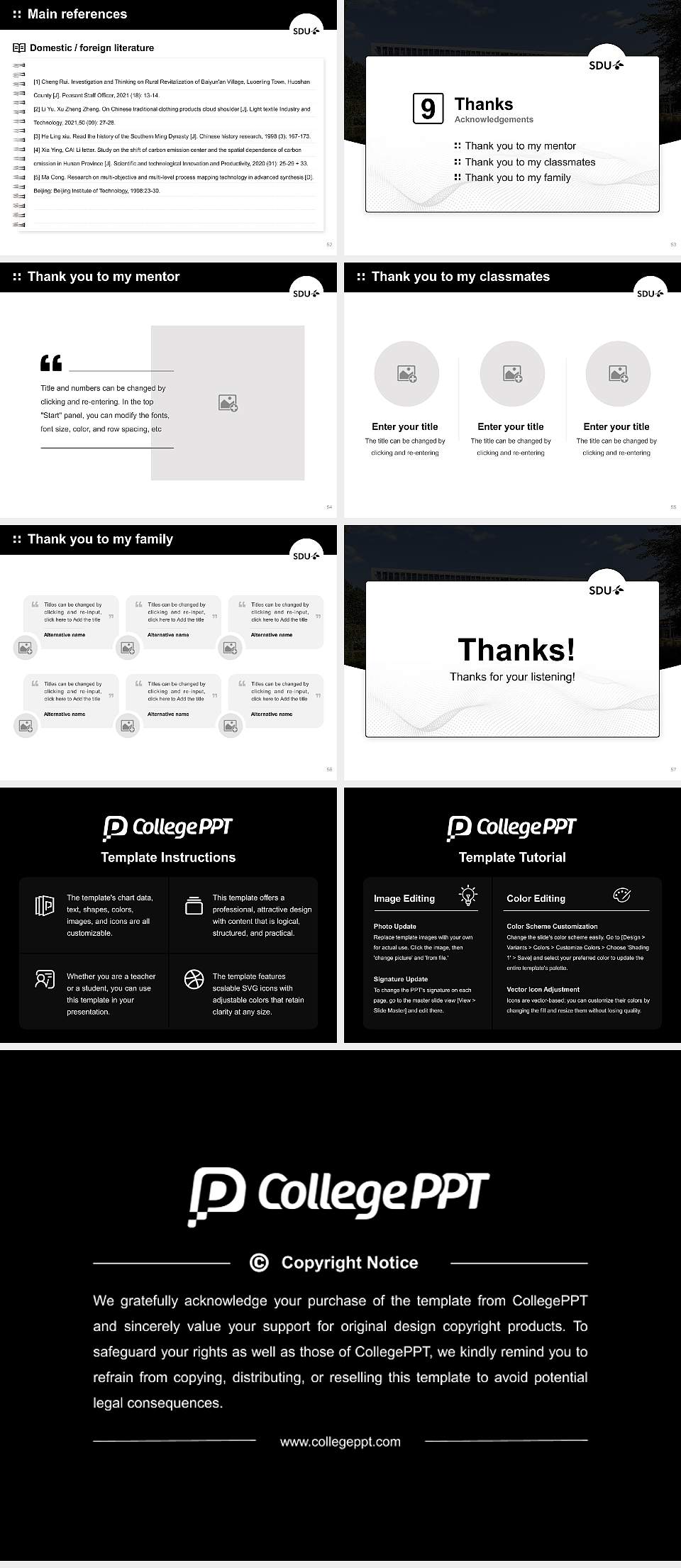 University of Southern Denmark（campus Kolding） Graduation Thesis Defense PPT Template4:3 ratio PPT effect preview image7