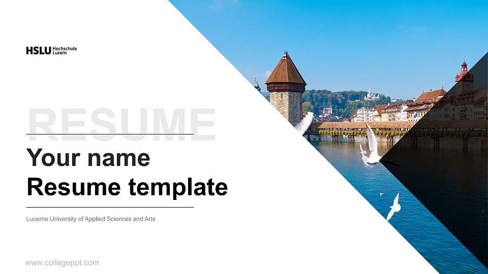 Lucerne University of Applied Sciences and Arts Resume PPT Template16:9 ratio PPT effect preview image