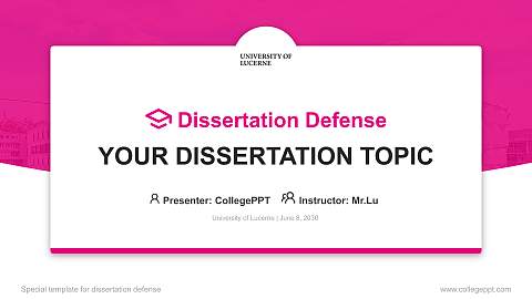 University of Lucerne Graduation Thesis Defense PPT Template
