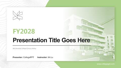VIA University College-Campus Aarhus Academic Presentation/Research Findings Report PPT Template