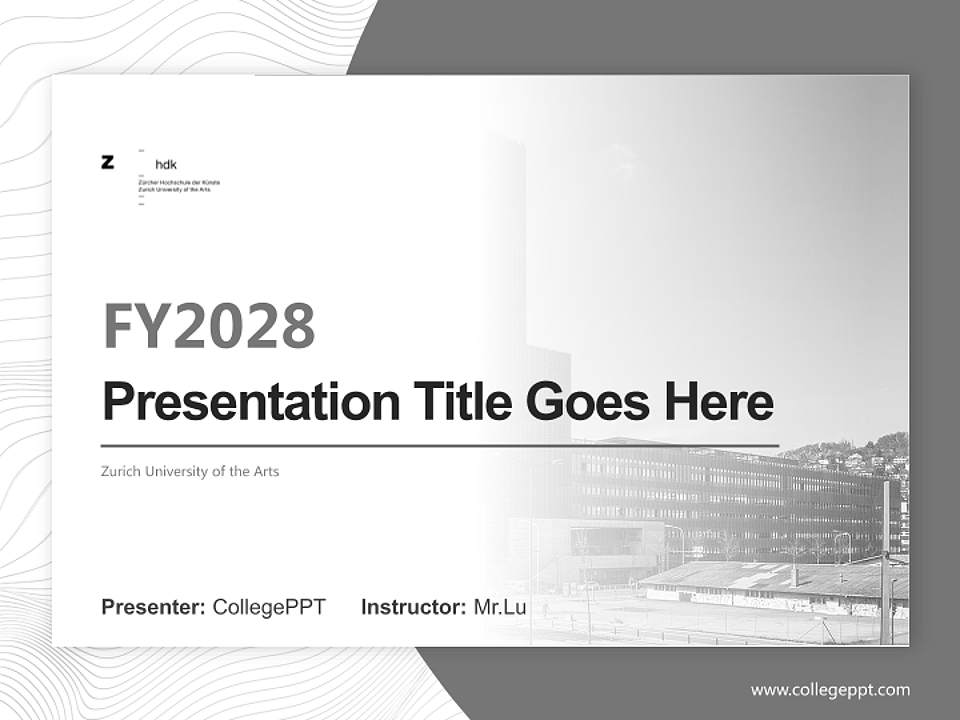 Zurich University of the Arts Academic Presentation/Research Findings Report PPT Template4:3 ratio PPT effect preview image5