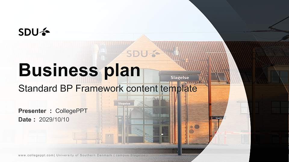 University of Southern Denmark（campus Slagelse） Competition/Entrepreneurship Contest PPT Template16:9 ratio PPT effect preview image