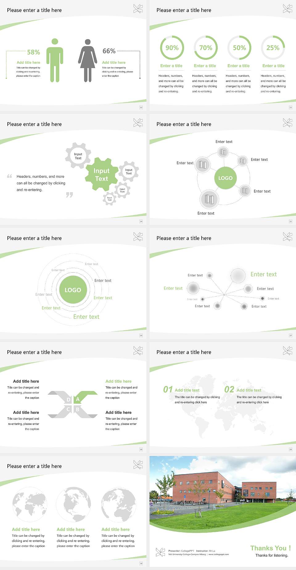 VIA University College-Campus Viborg Course/Courseware Creation PPT Template4:3 ratio PPT effect preview image4