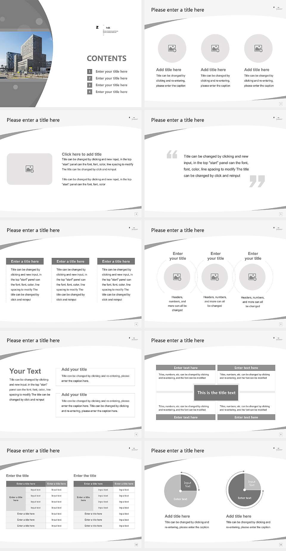 Zurich University of the Arts Course/Courseware Creation PPT Template4:3 ratio PPT effect preview image2