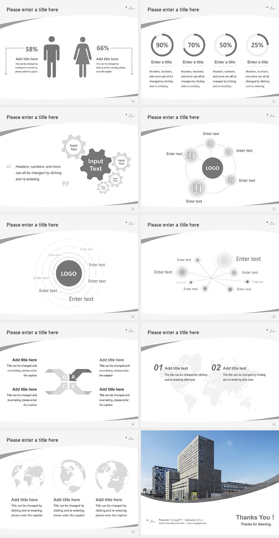 Zurich University of the Arts Course/Courseware Creation PPT Template4:3 ratio PPT effect preview image4
