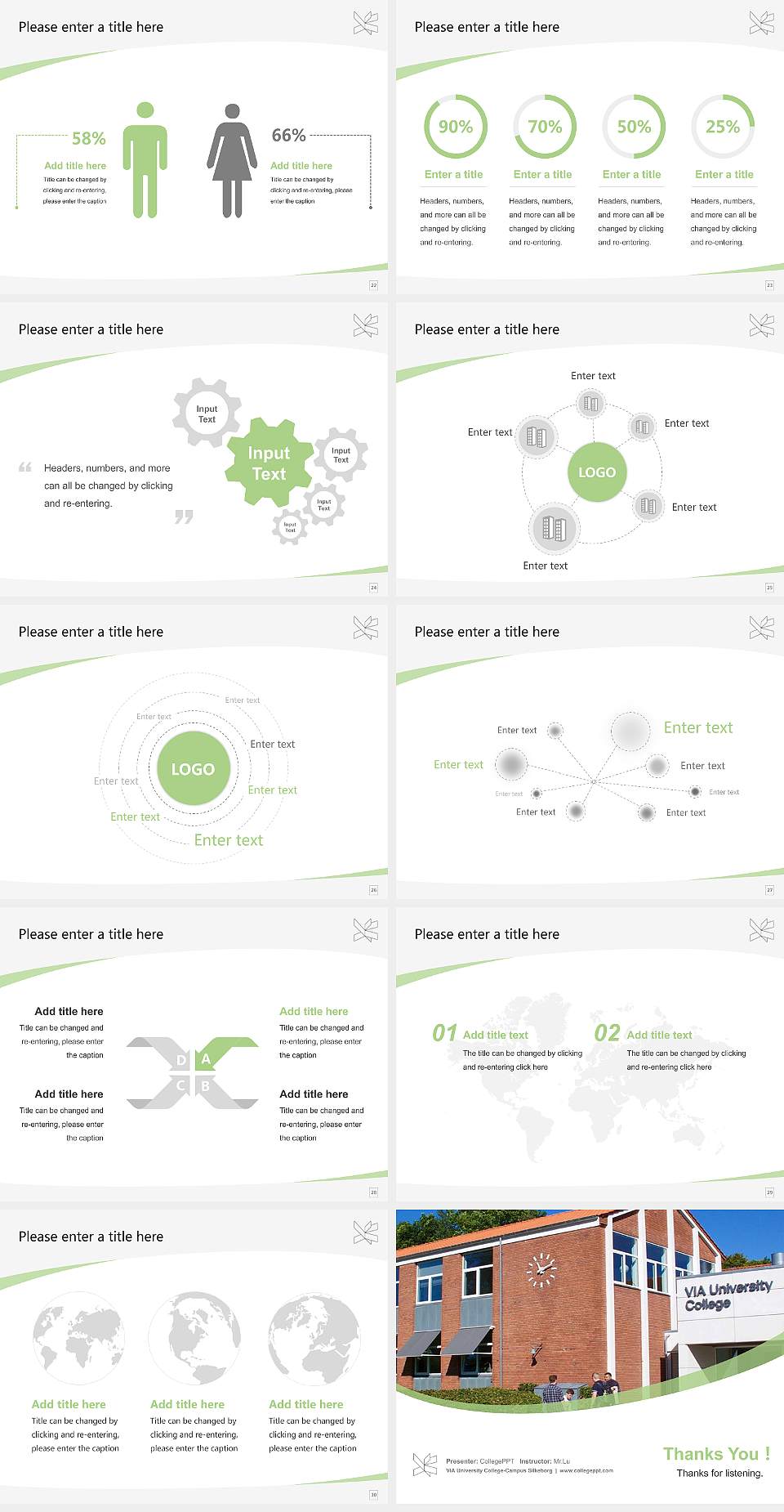 VIA University College-Campus Silkeborg Course/Courseware Creation PPT Template4:3 ratio PPT effect preview image4