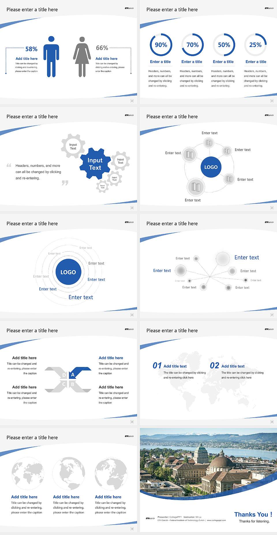 ETH Zurich – Federal Institute of Technology Zurich Course/Courseware Creation PPT Template4:3 ratio PPT effect preview image4