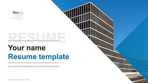 University of Applied Sciences and Arts of Western Switzerland Resume PPT Template