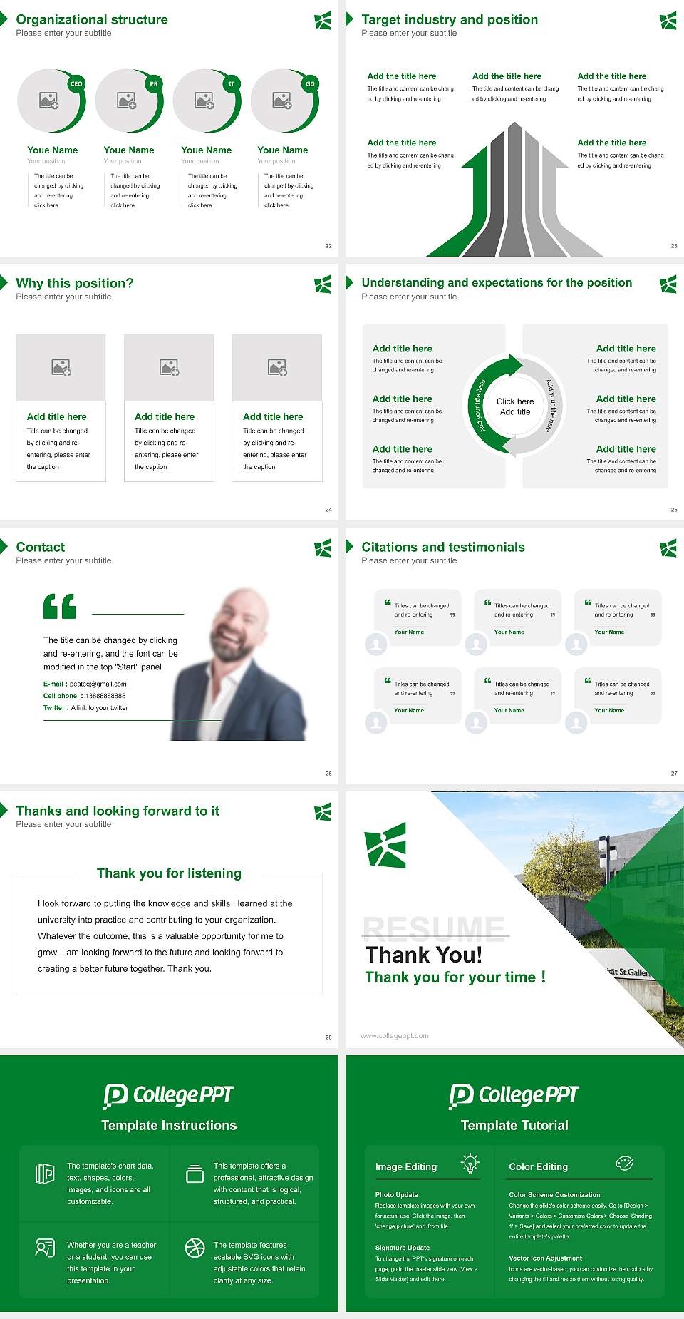 University of St. Gallen Resume PPT Template4:3 ratio PPT effect preview image4