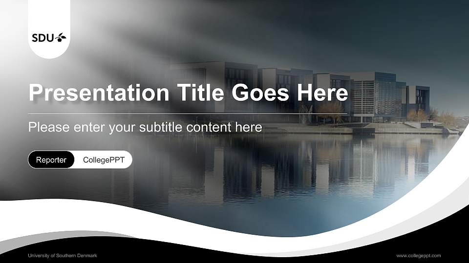 University of Southern Denmark Lecture Sharing and Networking Event PPT Template16:9 ratio PPT effect preview image