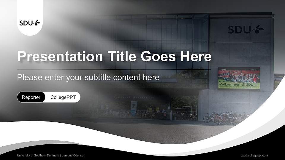 University of Southern Denmark（campus Odense） Lecture Sharing and Networking Event PPT Template16:9 ratio PPT effect preview image