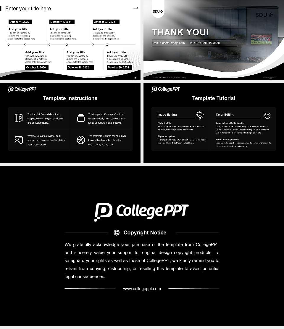University of Southern Denmark（campus Odense） Lecture Sharing and Networking Event PPT Template16:9 ratio PPT effect preview image4