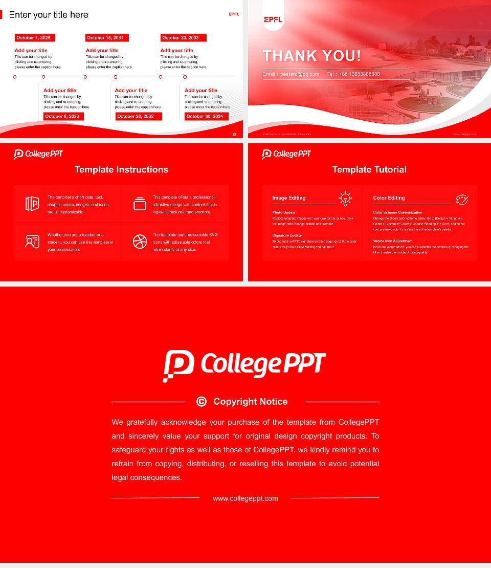 École Polytechnique Fédérale de Lausanne Lecture Sharing and Networking Event PPT Template16:9 ratio PPT effect preview image4