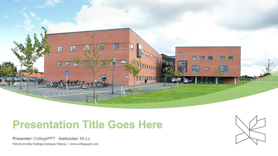 VIA University College-Campus Viborg Course/Courseware Creation PPT Template16:9 ratio PPT effect preview image
