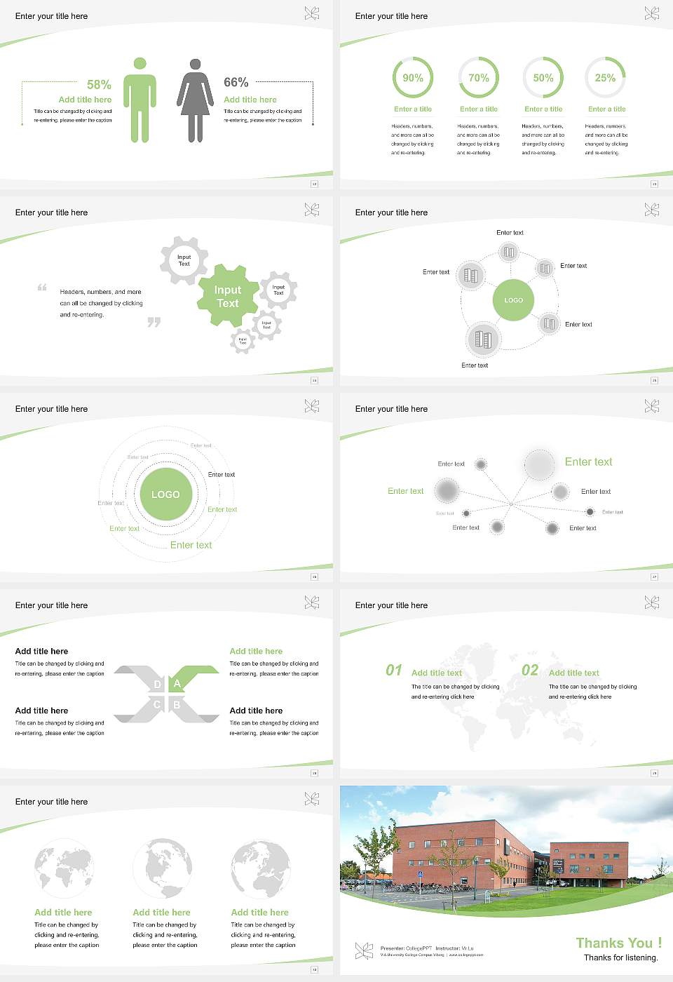 VIA University College-Campus Viborg Course/Courseware Creation PPT Template16:9 ratio PPT effect preview image4