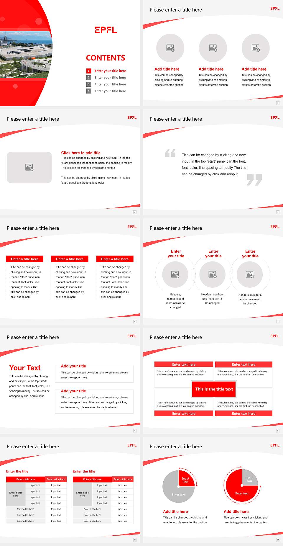 École Polytechnique Fédérale de Lausanne Course/Courseware Creation PPT Template4:3 ratio PPT effect preview image2