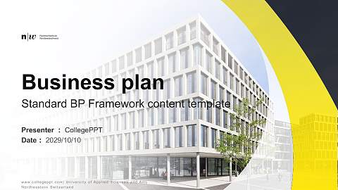 University of Applied Sciences and Arts Northwestern Switzerland Competition/Entrepreneurship Contest PPT Template