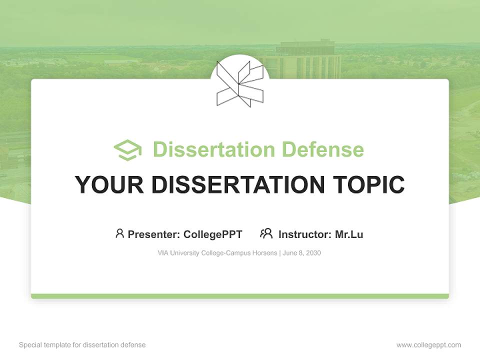 VIA University College-Campus Horsens Graduation Thesis Defense PPT Template4:3 ratio PPT effect preview image7