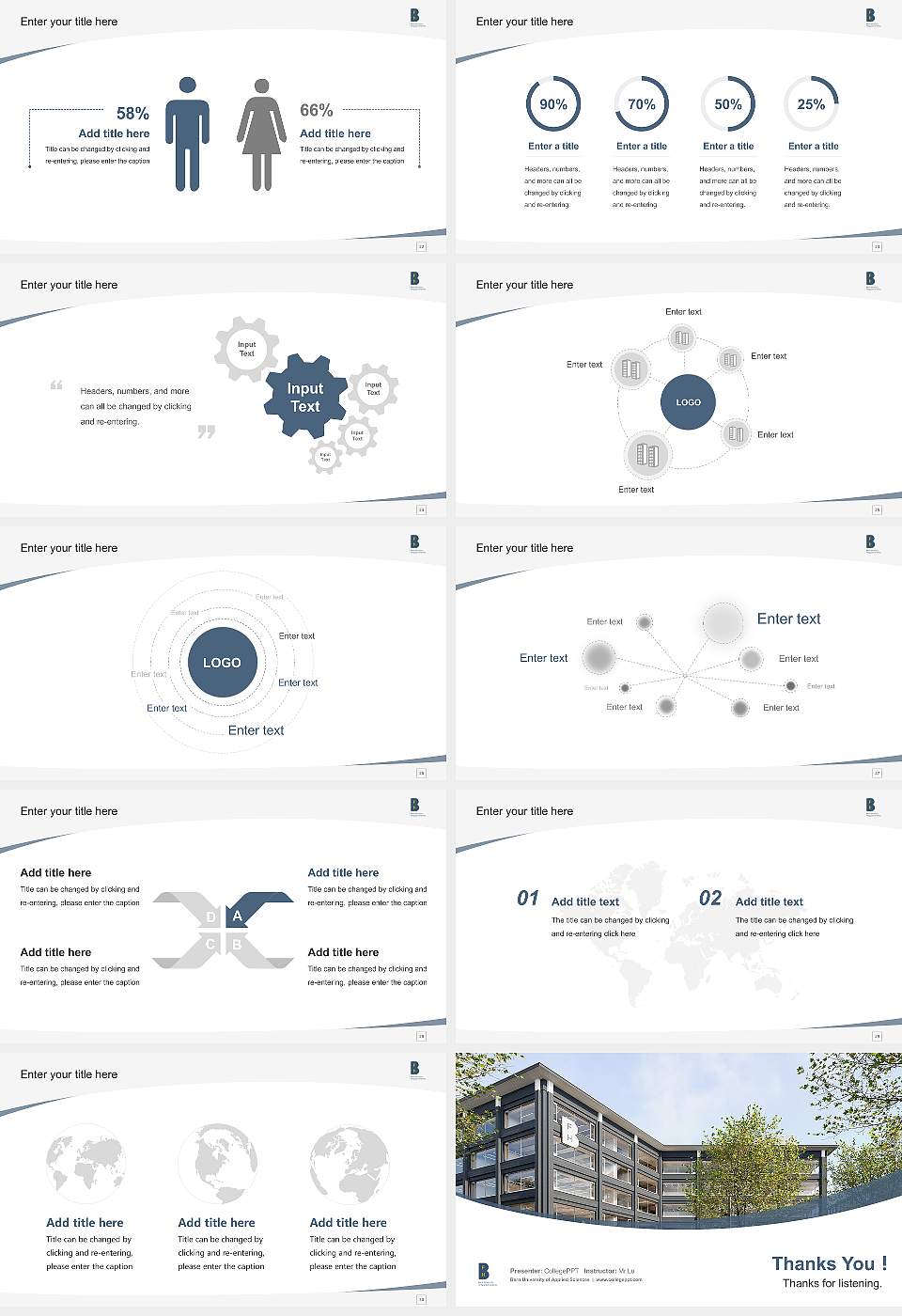 Bern University of Applied Sciences Course/Courseware Creation PPT Template16:9 ratio PPT effect preview image4