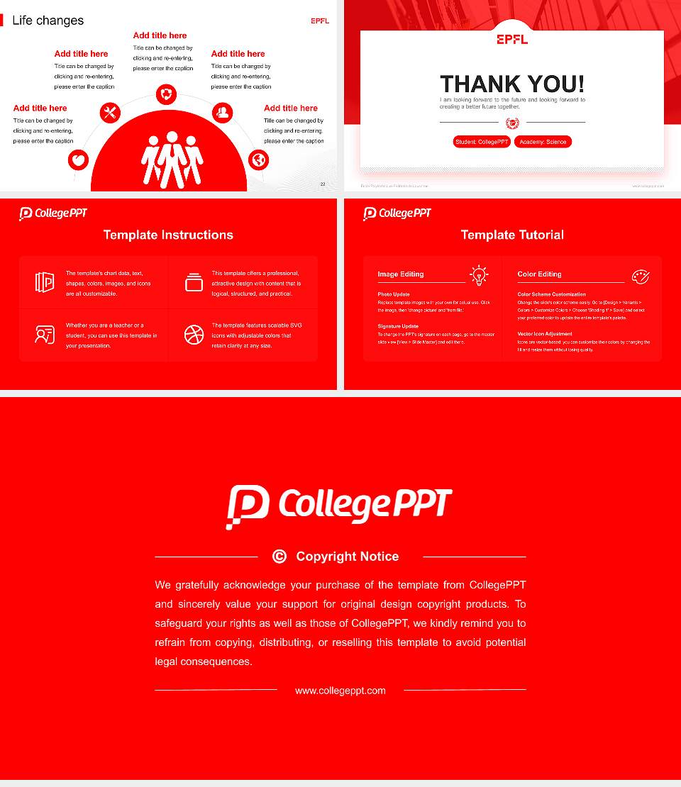 École Polytechnique Fédérale de Lausanne National Scholarship Defense PPT Template16:9 ratio PPT effect preview image4
