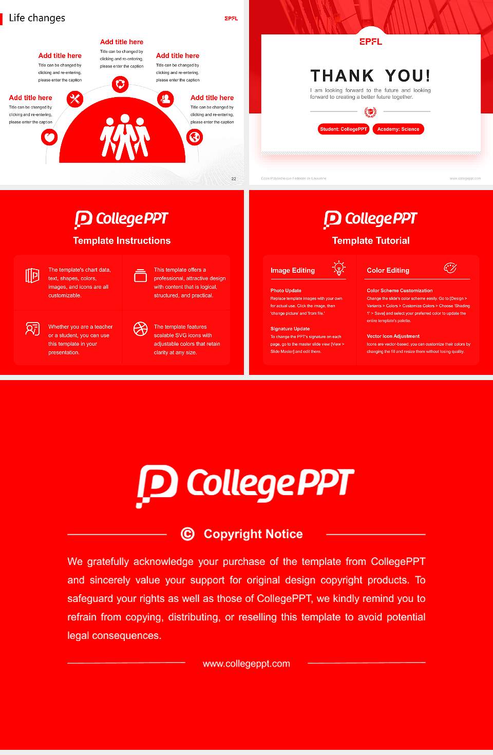 École Polytechnique Fédérale de Lausanne National Scholarship Defense PPT Template4:3 ratio PPT effect preview image4