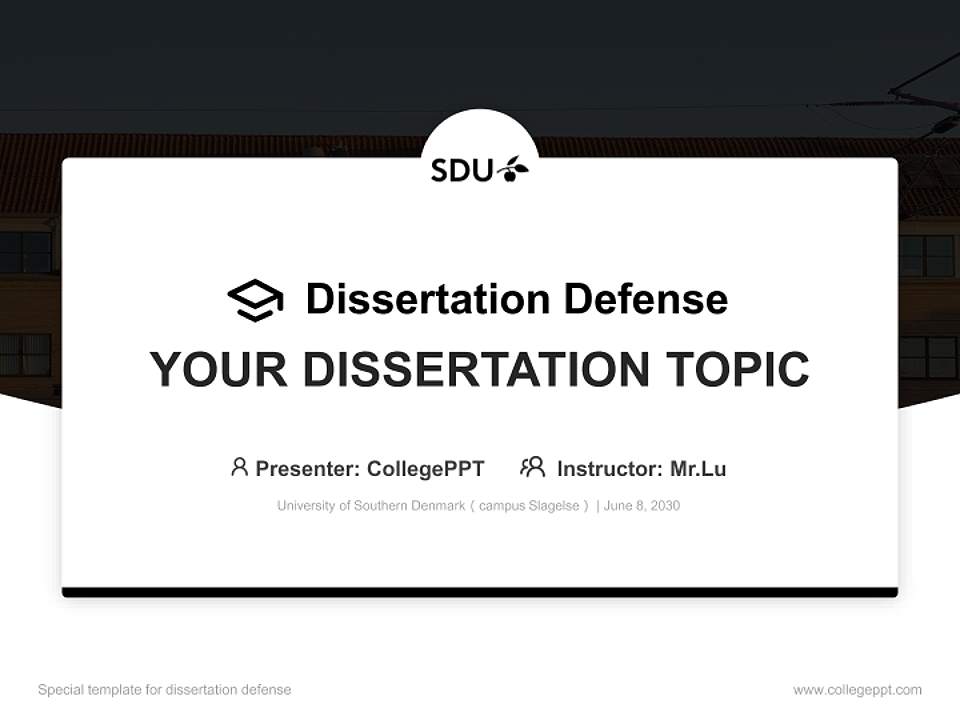 University of Southern Denmark（campus Slagelse） Graduation Thesis Defense PPT Template4:3 ratio PPT effect preview image7