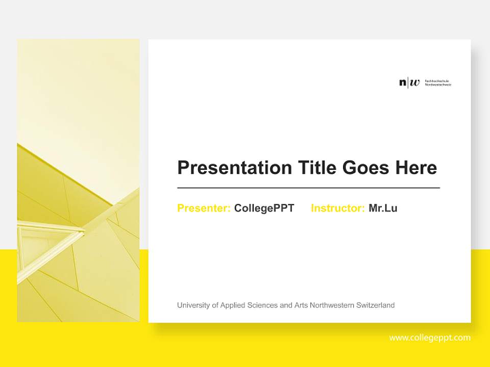 University of Applied Sciences and Arts Northwestern Switzerland General PPT Template4:3 ratio PPT effect preview image6