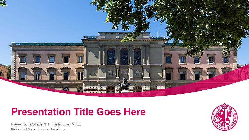 University of Geneva Course/Courseware Creation PPT Template16:9 ratio PPT effect preview image