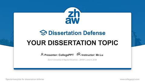 Zurich University of Applied Sciences – ZHAW Graduation Thesis Defense PPT Template