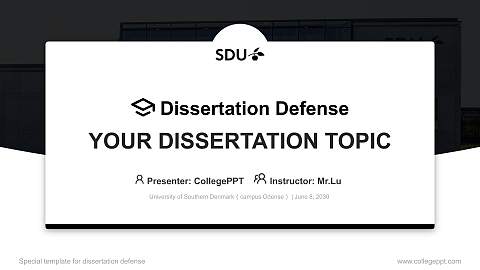 University of Southern Denmark（campus Odense） Graduation Thesis Defense PPT Template