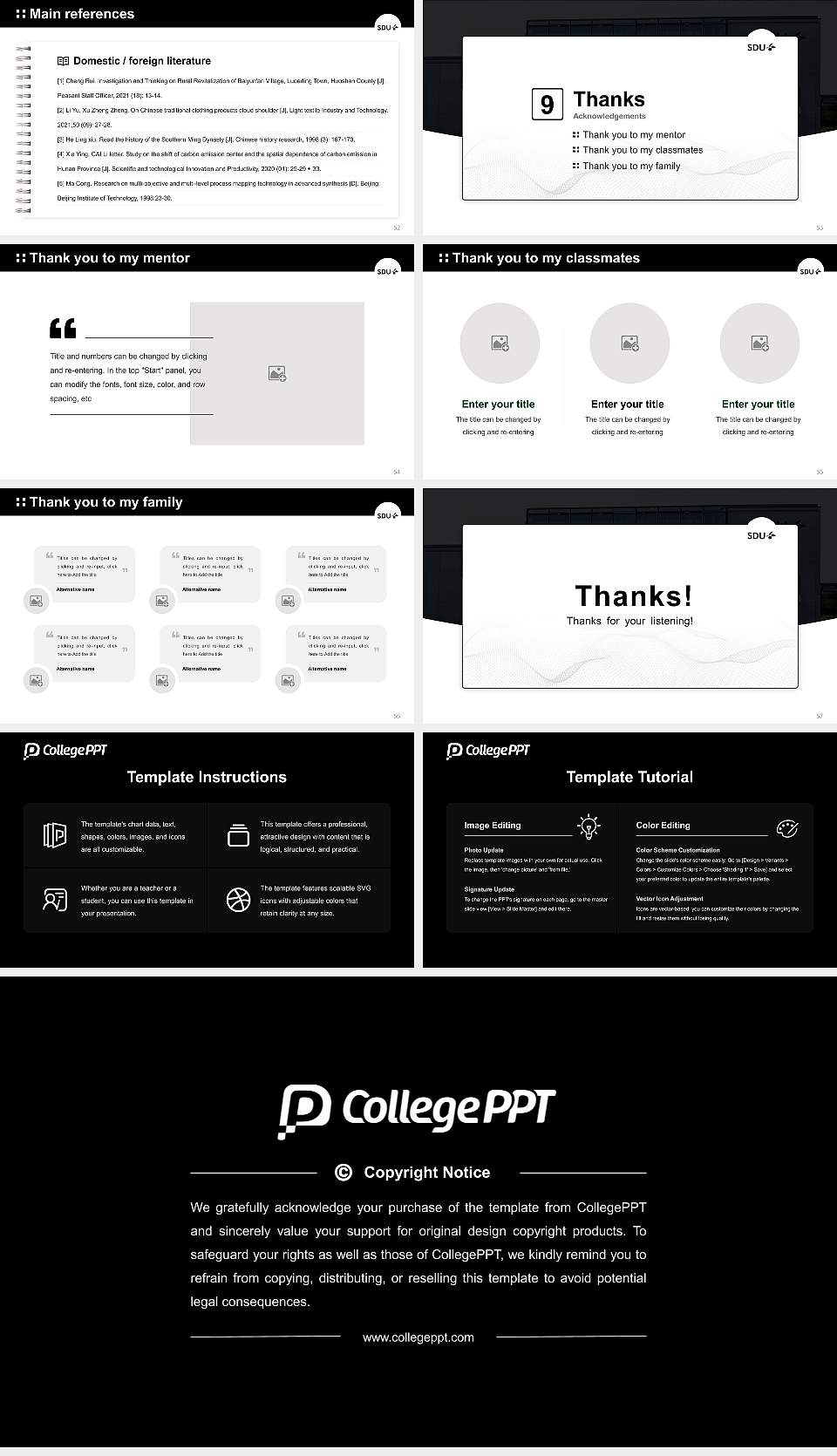 University of Southern Denmark（campus Odense） Graduation Thesis Defense PPT Template16:9 ratio PPT effect preview image7