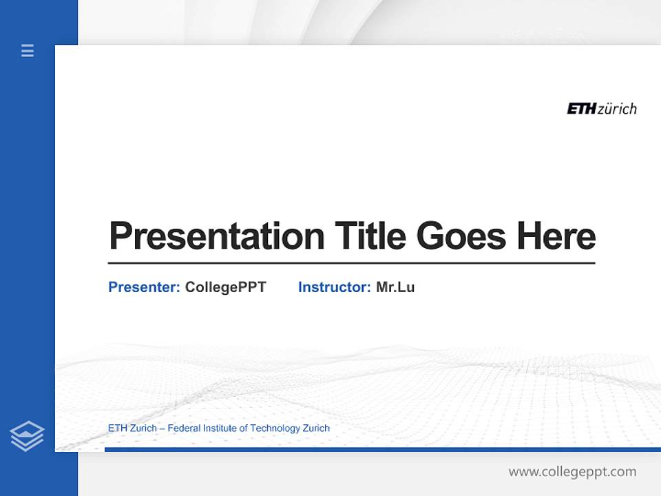ETH Zurich – Federal Institute of Technology Zurich Thesis Proposal/Graduation Defense PPT Template4:3 ratio PPT effect preview image5