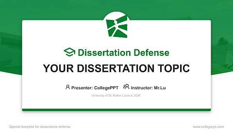 University of St. Gallen Graduation Thesis Defense PPT Template
