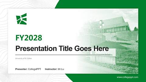 University of St. Gallen Academic Presentation/Research Findings Report PPT Template