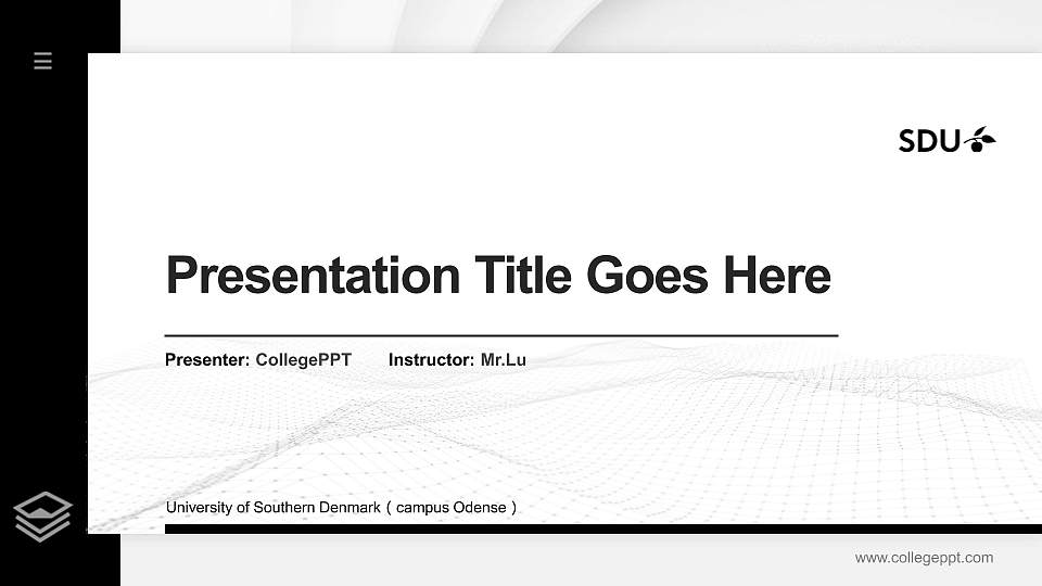 University of Southern Denmark（campus Odense） Thesis Proposal/Graduation Defense PPT Template16:9 ratio PPT effect preview image