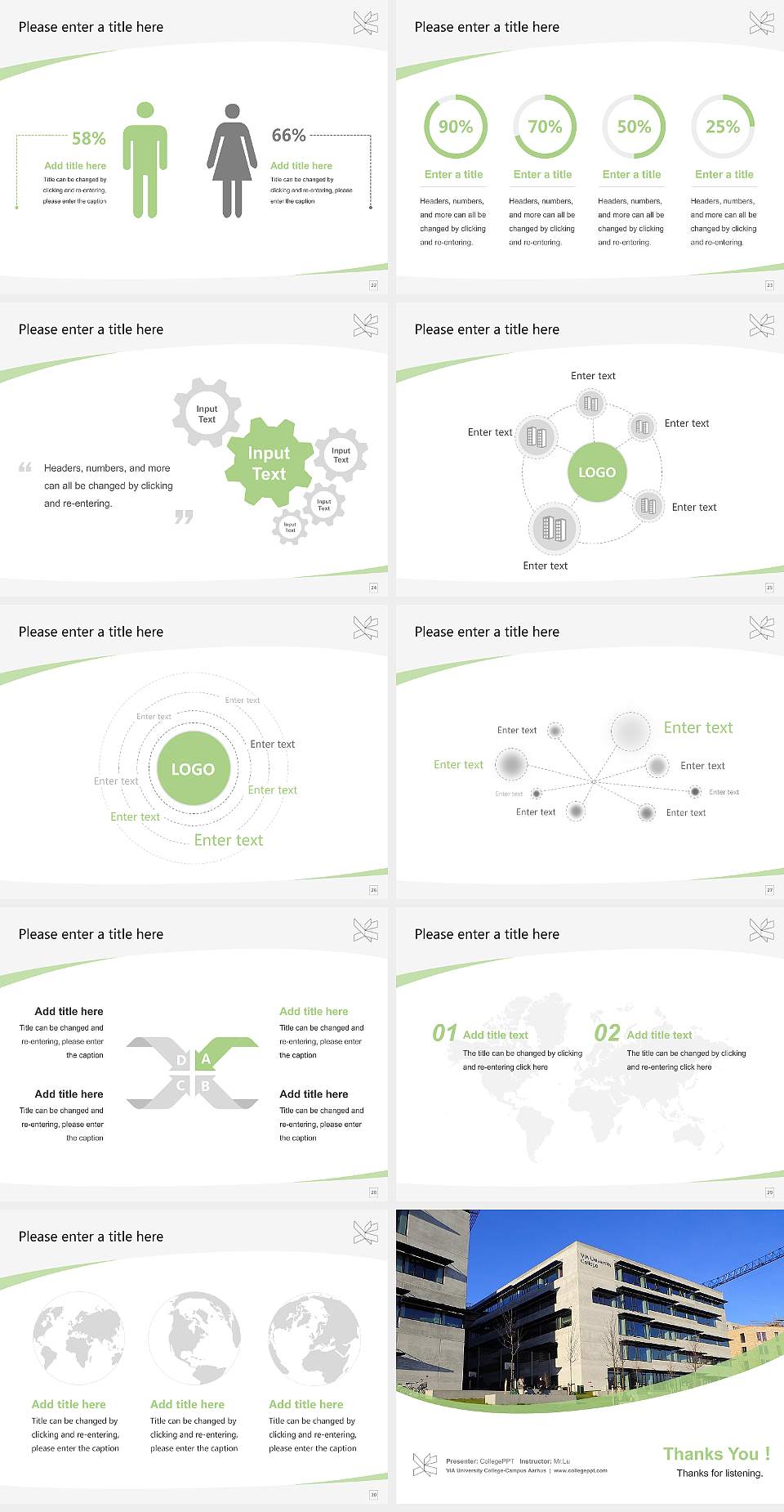 VIA University College-Campus Aarhus Course/Courseware Creation PPT Template4:3 ratio PPT effect preview image4