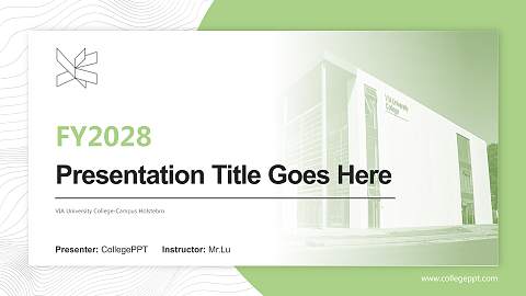 VIA University College-Campus Holstebro Academic Presentation/Research Findings Report PPT Template