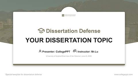 University of Applied Sciences of the Grisons Graduation Thesis Defense PPT Template