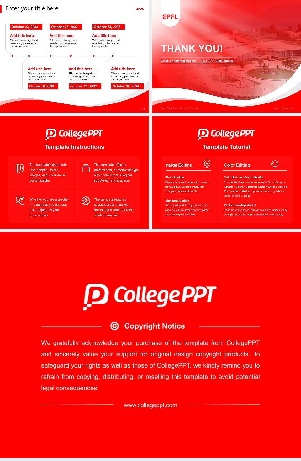 École Polytechnique Fédérale de Lausanne Lecture Sharing and Networking Event PPT Template4:3 ratio PPT effect preview image4