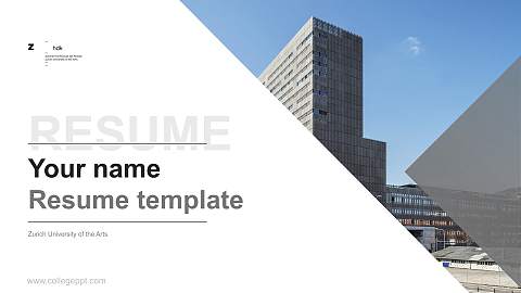 Zurich University of the Arts Resume PPT Template