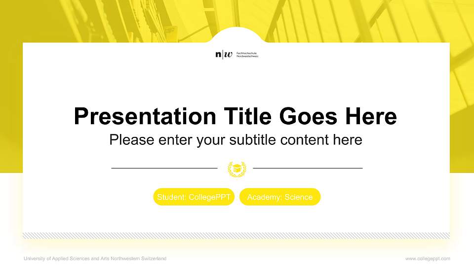 University of Applied Sciences and Arts Northwestern Switzerland National Scholarship Defense PPT Template16:9 ratio PPT effect preview image