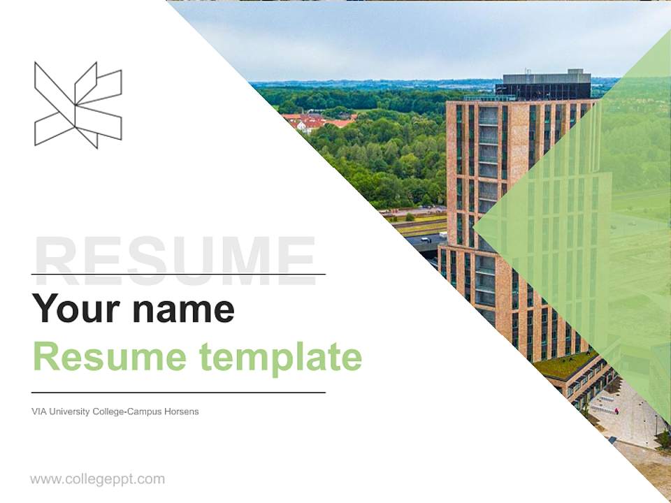 VIA University College-Campus Horsens Resume PPT Template4:3 ratio PPT effect preview image5