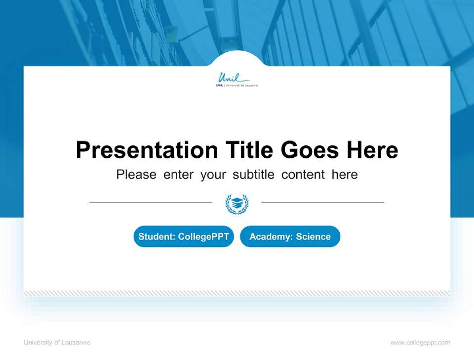 University of Lausanne National Scholarship Defense PPT Template4:3 ratio PPT effect preview image4
