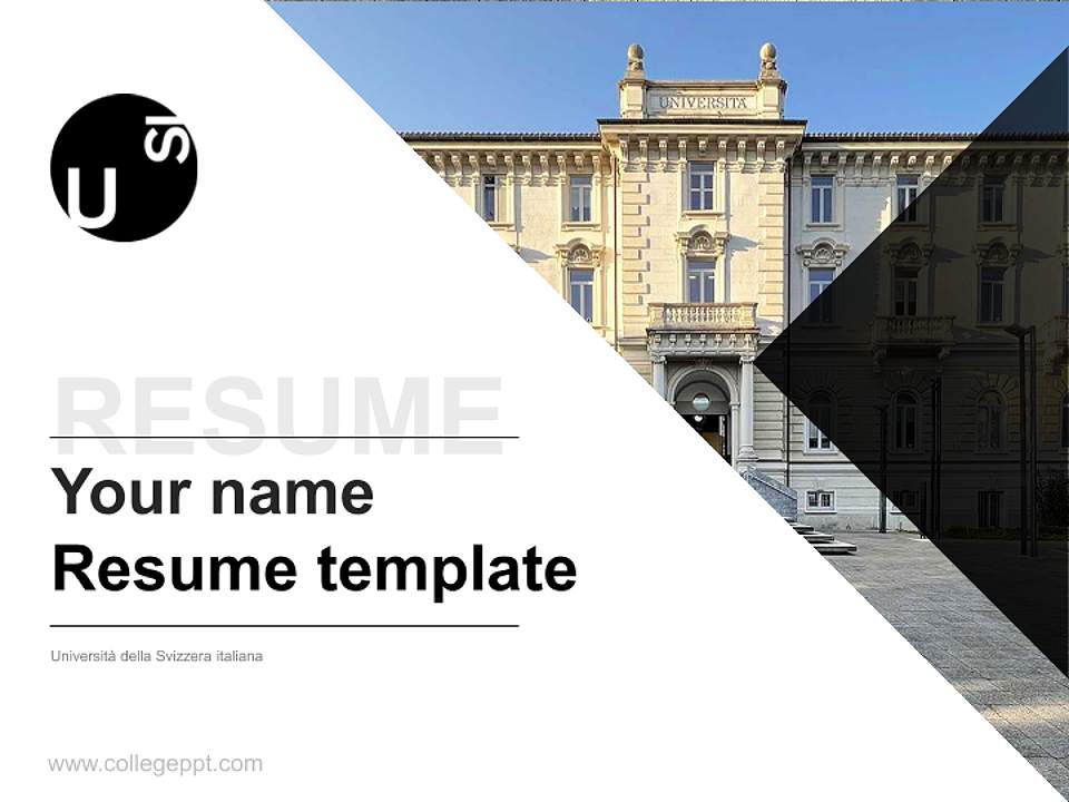 Università della Svizzera italiana Resume PPT Template4:3 ratio PPT effect preview image5