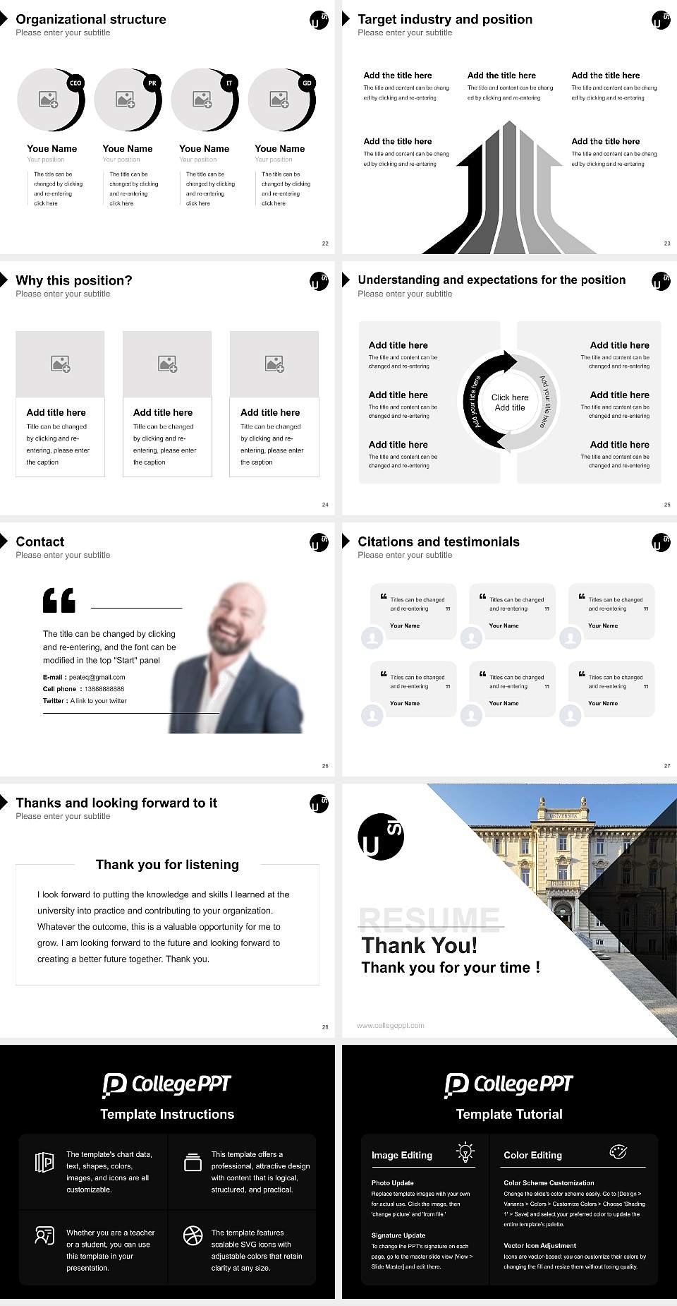 Università della Svizzera italiana Resume PPT Template4:3 ratio PPT effect preview image4