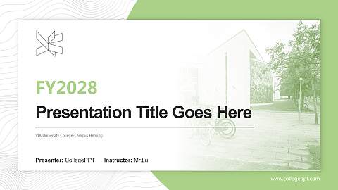VIA University College-Campus Herning Academic Presentation/Research Findings Report PPT Template