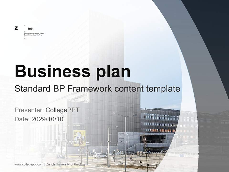 Zurich University of the Arts Competition/Entrepreneurship Contest PPT Template4:3 ratio PPT effect preview image9